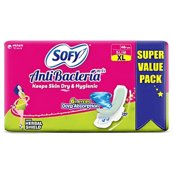 sofy anti bacteria sanitary pads (xl) 48 pads