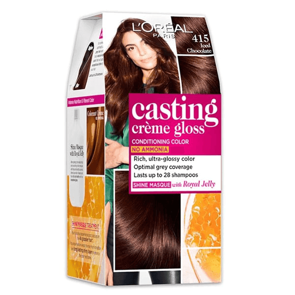 l'oreal paris casting creme gloss hair color 415 leed chocolate 87.5 gm + 72 ml