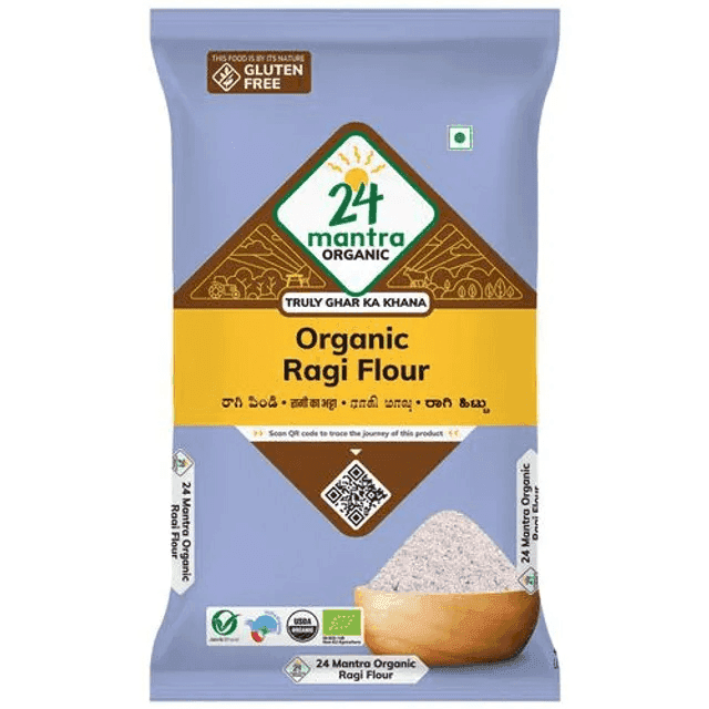 24 mantra organic ragi flour 500 gm