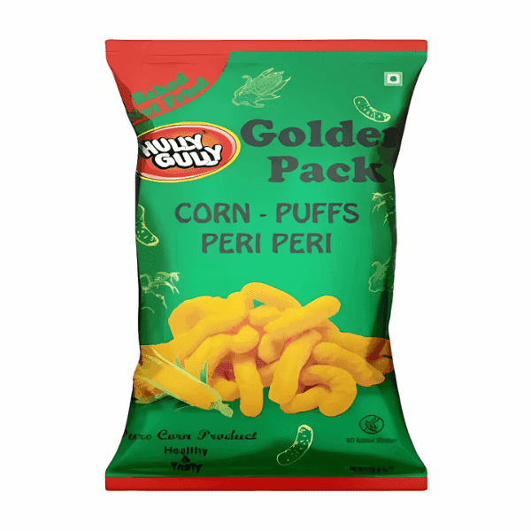 hully gully golden pack peri peri corn puffs 120 gm