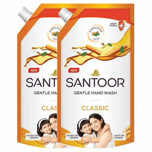 santoor classic gentle hand wash 650 ml (1+1) 