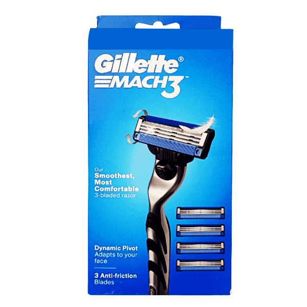 gillette mach3 1 razor + 4 cartridges