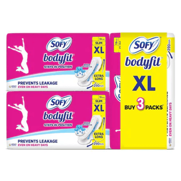 sofy bodyfit pro sanitary pads (xl) 3 pack*18 pads