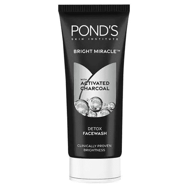 pond's bright miracle activated charcoal detox facewash 100 gm
