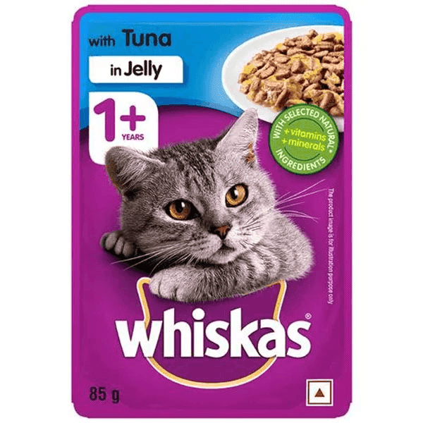 whiskas adult (1+ years) tuna in jelly cat food 80 gm