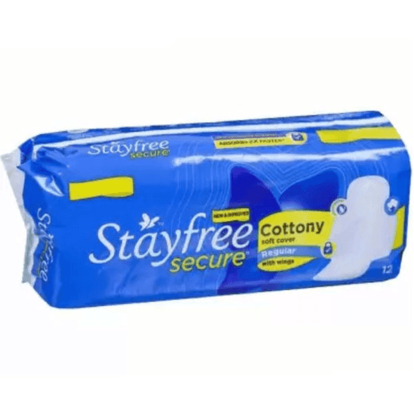 stayfree secure sanitary pads (regular) 12 pads