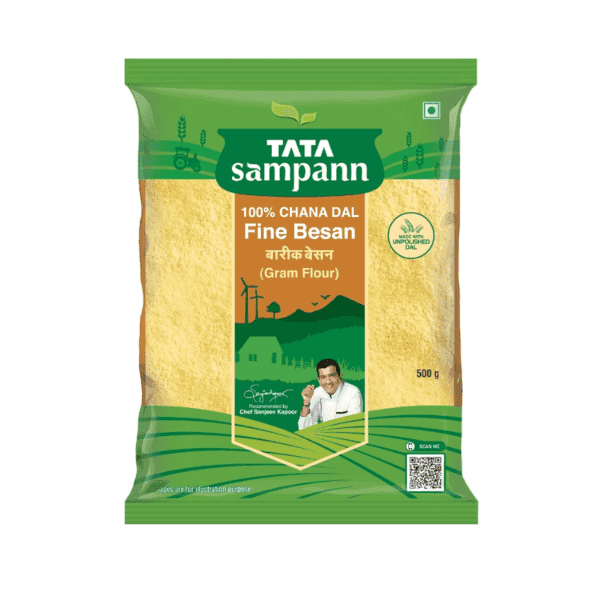 tata sampann 100% chana dal fine besan gram flour 500 gm