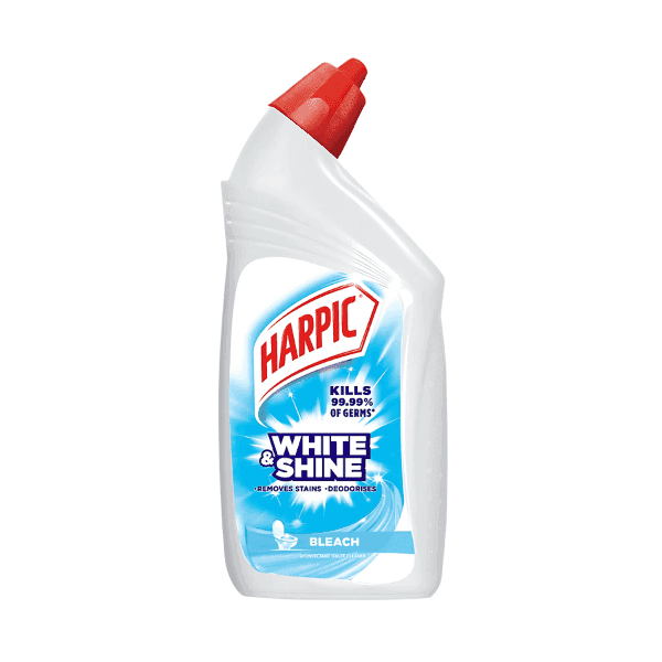 harpic white & shine bleach disinfectant toilet cleaner 500 ml