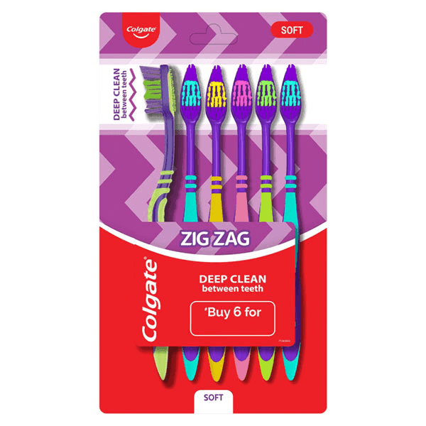 colgate zig zag deep clean tooth brush (soft) 6 pcs 