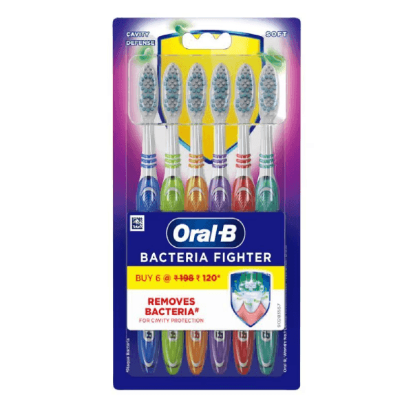 oral-b cavity defense bacteria fighter tooth brush (soft) (buy 6) 
