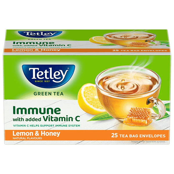 tetley green tea lemon & honey 25 bags*1.4 gm