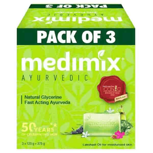 medimix ayurvedic nature soft natural glycerine soap set 3*125 gm