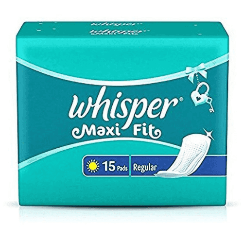 whisper maxi fit sanitary pads (regular) 15 pads