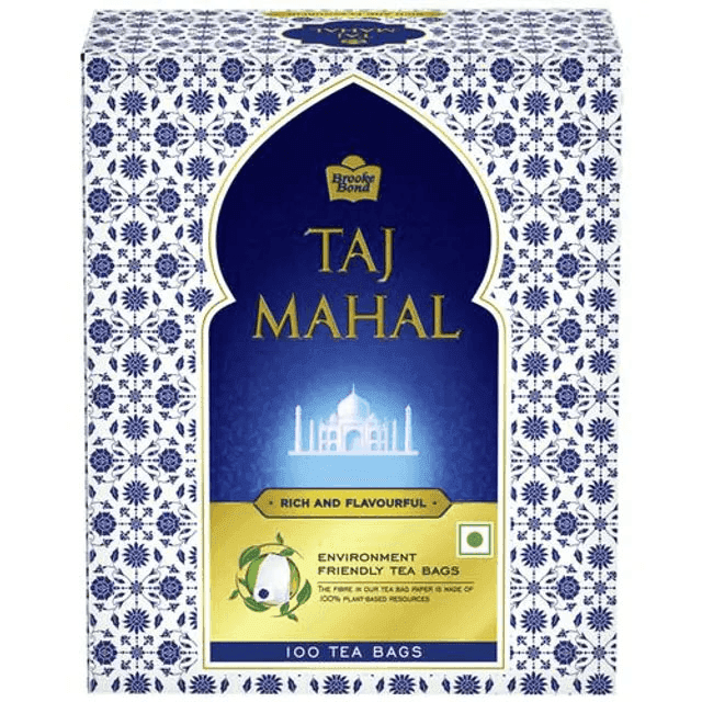 brooke bond taj mahal tea 100 tea bags*1.9 gm 