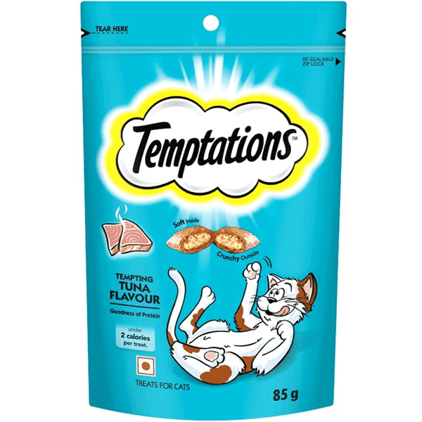 temptations tempting tuna flavour cat food 85 gm