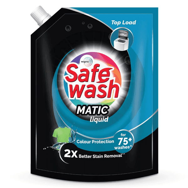 safe wash top load matic liquid detergent 2 ltr (pouch)