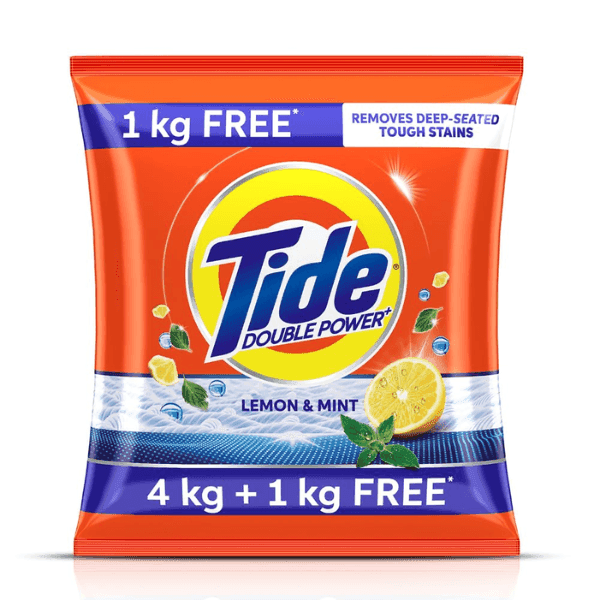 tide lemon & mint detergent powder 4 kg + 1 kg