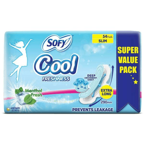 sofy cool freshness sanitary pads (xl) 54 pads
