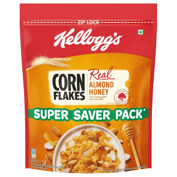 kellogg's real almond honey corn flakes 1 kg (pouch)