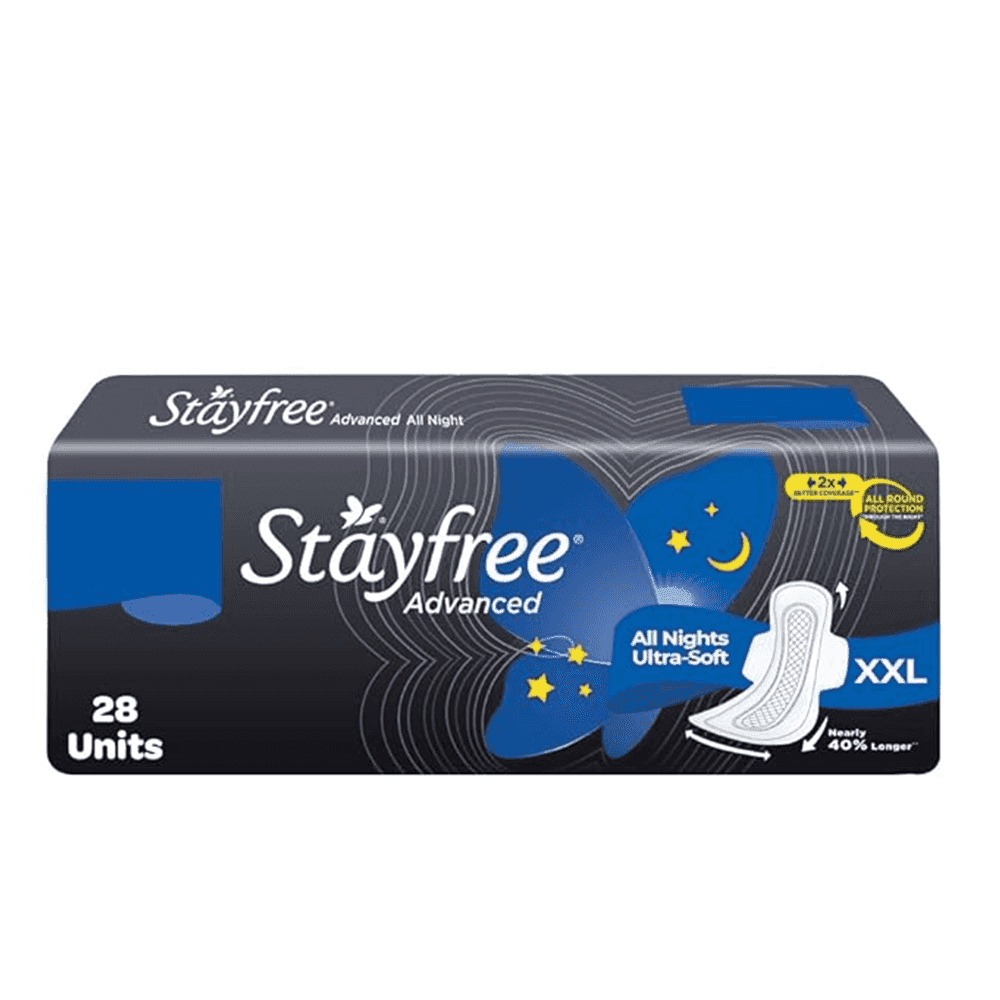 stayfree advanced all night ultra-soft sanitary pads (xxl) 28 pads