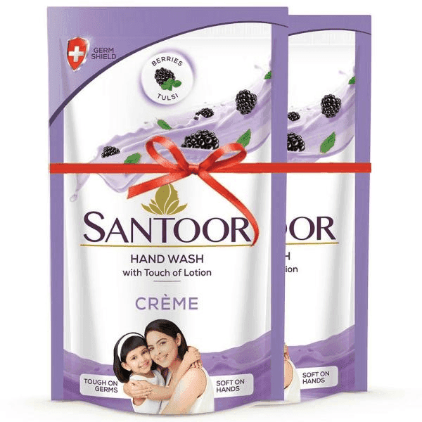 santoor creme gentle hand wash 180 ml (1+1) 