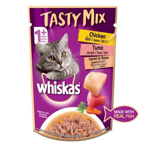 whiskas adult (1+ years) tasty mix cat food 70 gm