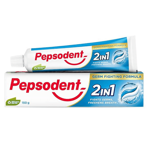pepsodent 2 in 1 germ fighting formula tooth paste 150 gm