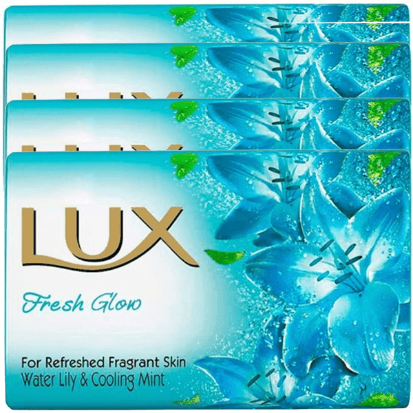 lux fresh glow lotus vitamin c + mint soap set 4*100 gm