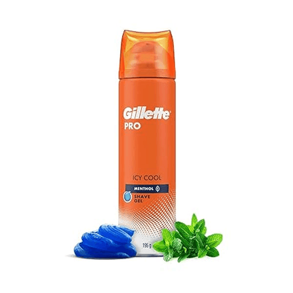 gillette pro icy cool menthol shave gel 195 gm