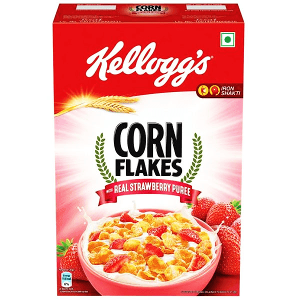 kellogg's real strawberry puree corn flakes 300 gm (box)