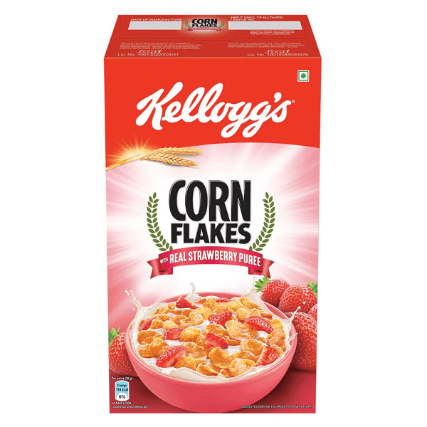 kellogg's real strawberry puree corn flakes 575 gm (box)