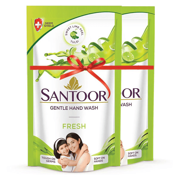 santoor fresh gentle hand wash 180 ml (1+1) 