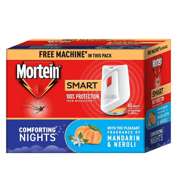 mortein smart comforting nights mosquito repellent machine + refill 45 ml