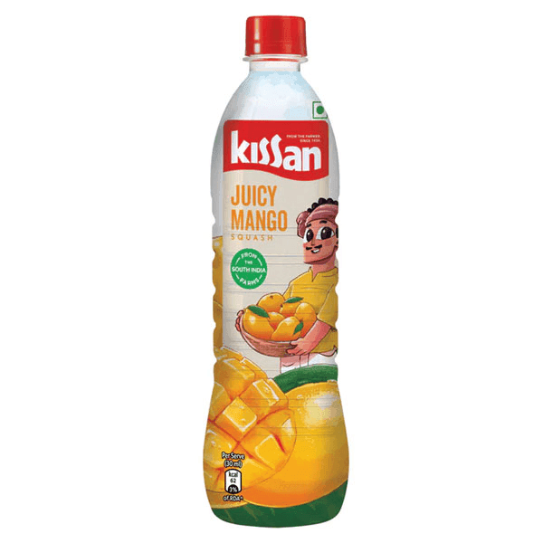 kissan juicy mango squash 750 ml