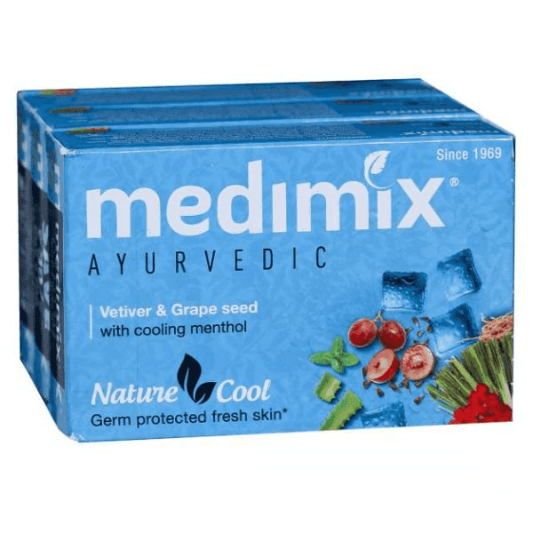 medimix ayurvedic vetiver & grape seed soap set 3*125 gm
