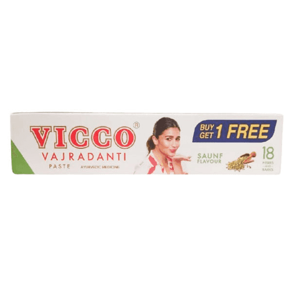 vicco vajradanti tooth paste saunf flavour 80 gm (buy 1 get 1 free)