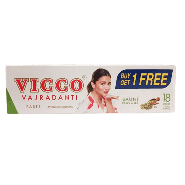 vicco vajradanti tooth paste saunf flavour 160 gm (buy 1 get 1 free)