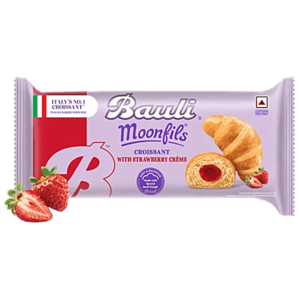 bauli moonfils croissant with strawberry creme 45 gm