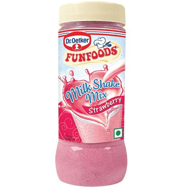 funfoods milkshake mix strawberry 200 gm