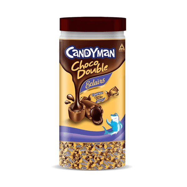 candyman choco double eclairs toffee 875 gm (jar)