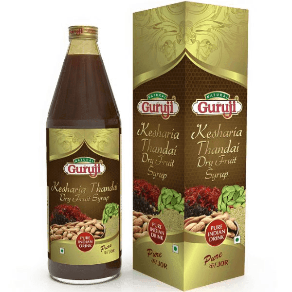 guruji kesharia thandai dry fruit syrup 750 ml