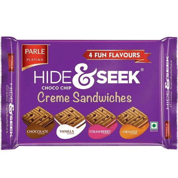 parle hide & seek chocochip biscuits 4 fun flavours 400 gm