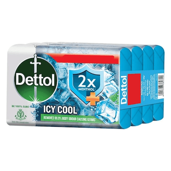 dettol menthol icy cool soap set 4*150 gm