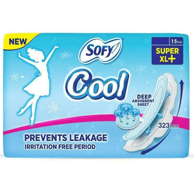 sofy cool freshness sanitary pads (xl) 15 pads 