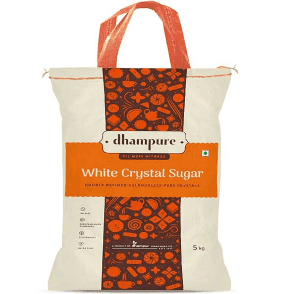 dhampure white crystal sulphurless sugar (handle bag) 5 kg