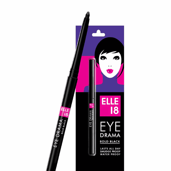elle 18 eye drama bold black kajal 0.35 gm