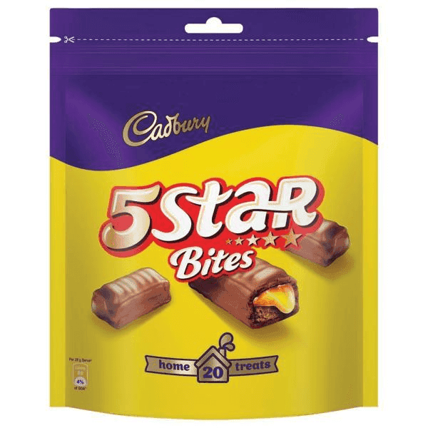 cadbury 5 star mini treats chocolates 15 units*9.6 gm