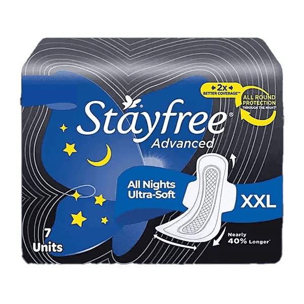 stayfree advanced all nights ultra-soft sanitary pads (xxl) 7 pads