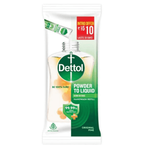 dettol original pine powder to liquid handwash refill 8 gm