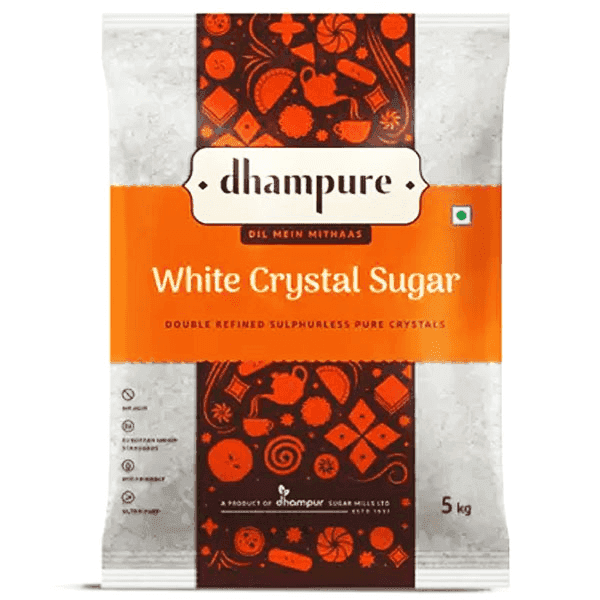 dhampure white crystal sulphurless sugar 5 kg